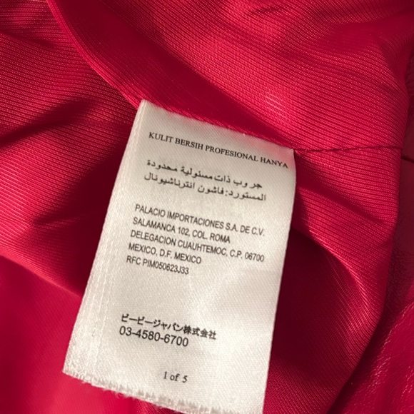 bebe  Y2K Vibrant Red Leather Jacket - Picture 9 of 9